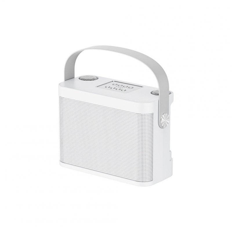 YS-219 Karaoke Machine with 2 Wireless Microphones Portable Speaker White