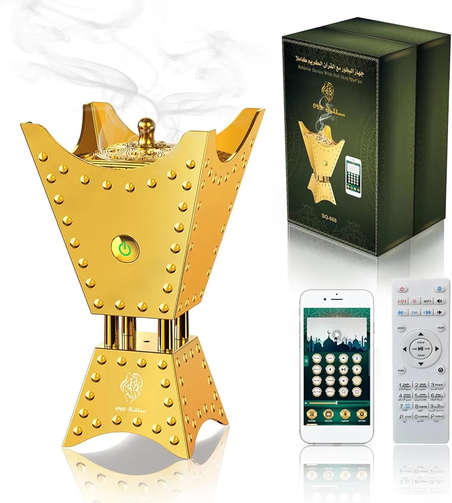 Bukhoor Burner | Electric Incense Burner with Full Quran Muslim Speaker Remote and App Control, SQ-668