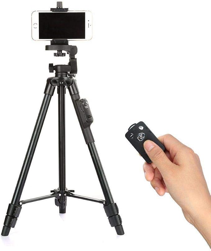 Yunteng VCT-5208 Selfie Tripod with Bluetooth Remote for Smartphones and DSLR Camera Live Streaming