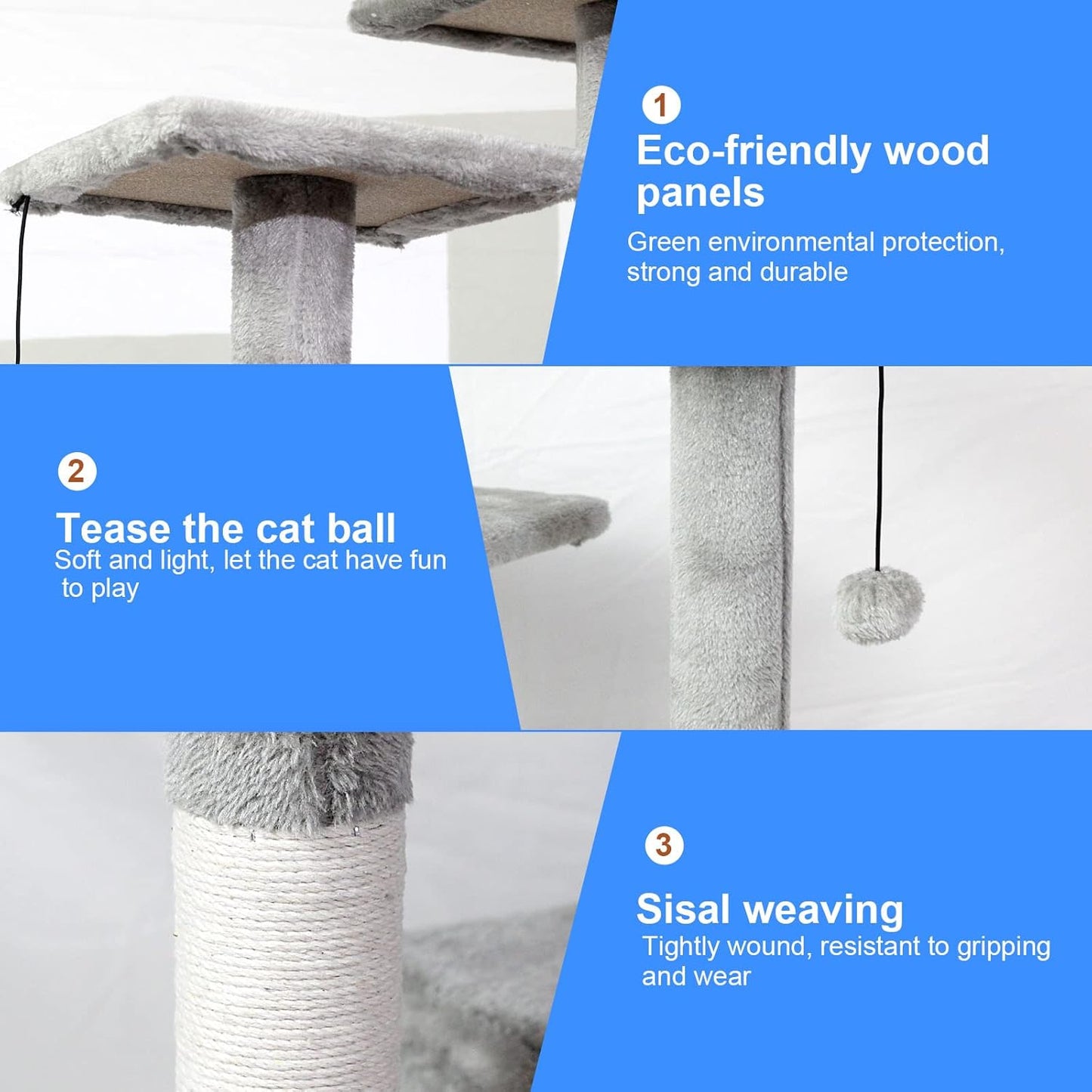 Cat Climbing Tower, Cat Tree Tower, Cat Tree, Four-layer (4.1ft, 120cm) Easy to Assemble, Sense of security