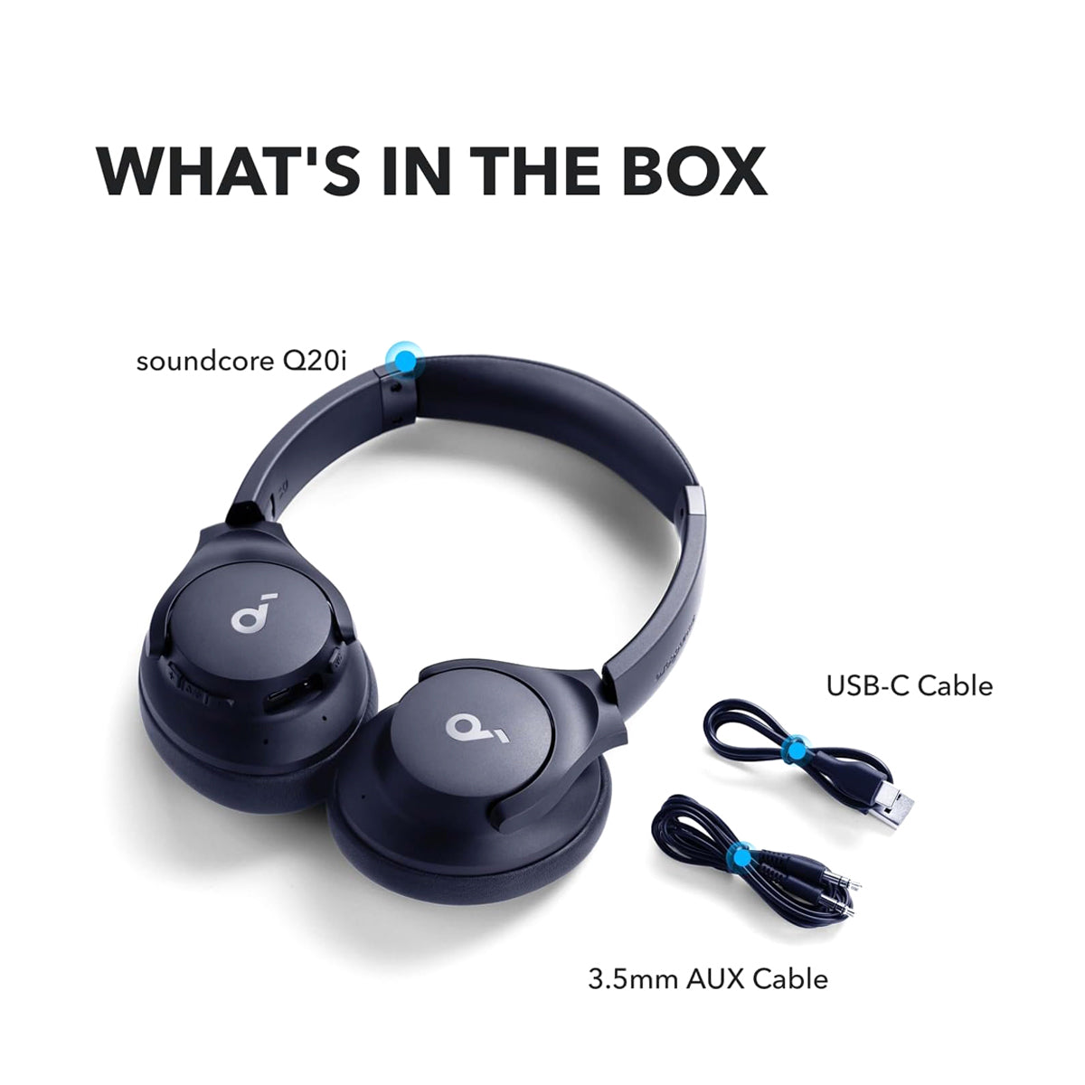 Anker SoundCore Q20i Wireless Headphones - Black - Blue