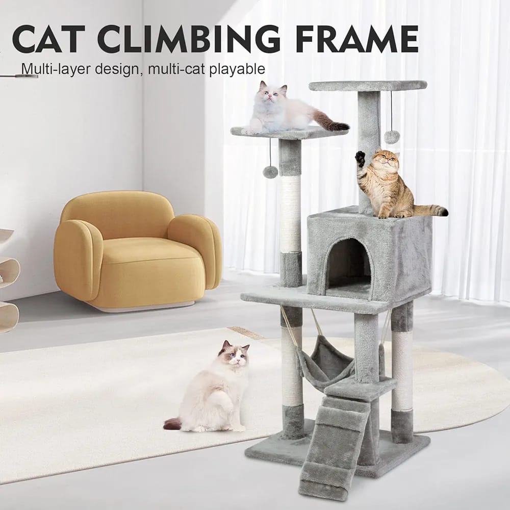 Cat Climbing Tower, Cat Tree Tower, Cat Tree, Four-layer (4.1ft, 120cm) Easy to Assemble, Sense of security