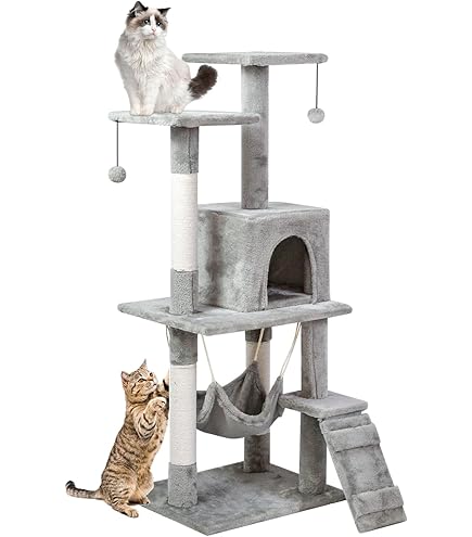 Cat Climbing Tower, Cat Tree Tower, Cat Tree, Four-layer (4.1ft, 120cm) Easy to Assemble, Sense of security