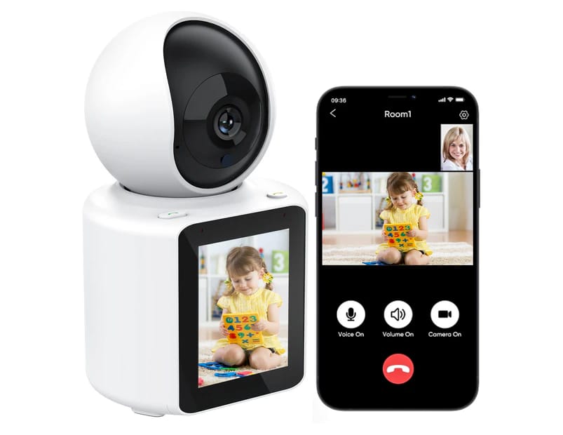 Video Calling Camera with 2.8 inch HD Screen,1080P Video Indoor Camera Actively Call with Phone App, Pet Camera