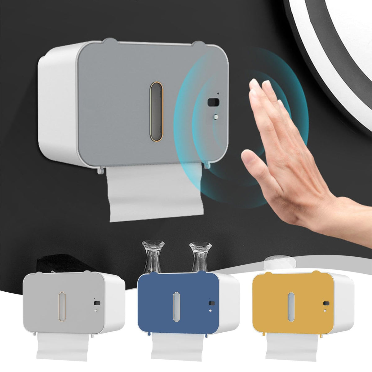Paper Sensor Box Wall-mounted Smart Sensor Tissue Box, Sensor Automatic Paper Dispensin ...