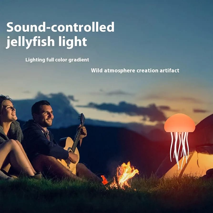 Jellyflow Lamp, Jellyfish Light, LED Cute Jellyfish Night Light, Led Swimming Jellyfish Atmosphere Light Night Light, Voice Control Jellyfish Night Light, Jellyfish Mood Lamp