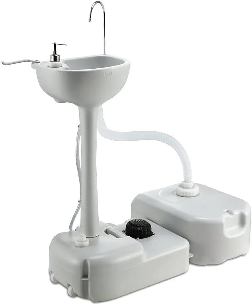 Portable Sink with Water Tank, 43L Outdoor Camping Sinks Hand Food Wash Basin Stand Travel Camp