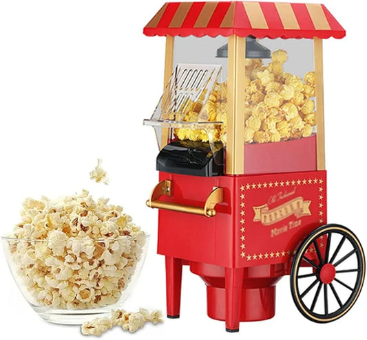 Popcorn Maker, Home Hot Air Popcorn Machine, Healthy & Fat-Free, Best Easy to Clean & Use, No Oil Needed, Portable Popcorn Popper Machine for Party Movie Night and Birthday Gift