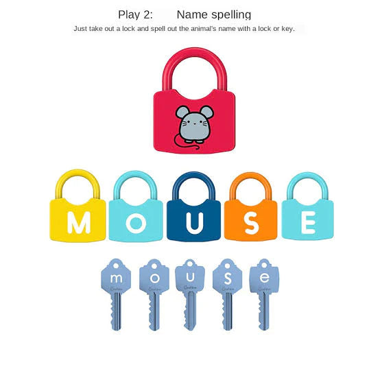 ABC Children's Learning Lock Alphabet Set with 26 Locks and 26 Keys for Early Childhood Toys, Montessori Preschool Alphabet Learning Games for Ages 3 and Up
