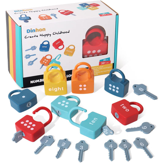 Kids Learning Locks with Keys Numbers Matching & Counting Montessori Educational Toys for Ages 3 yrs+ Boys and Girls Preschool Games Gifts