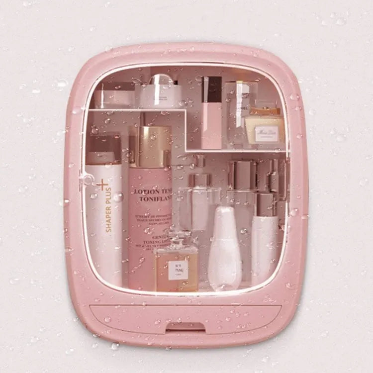 Plastic Wall-Mounted Waterproof Makeup Storage Case Cosmetic Organizer Box for Bedroom Bathroom/ LD-888 / KR-1402