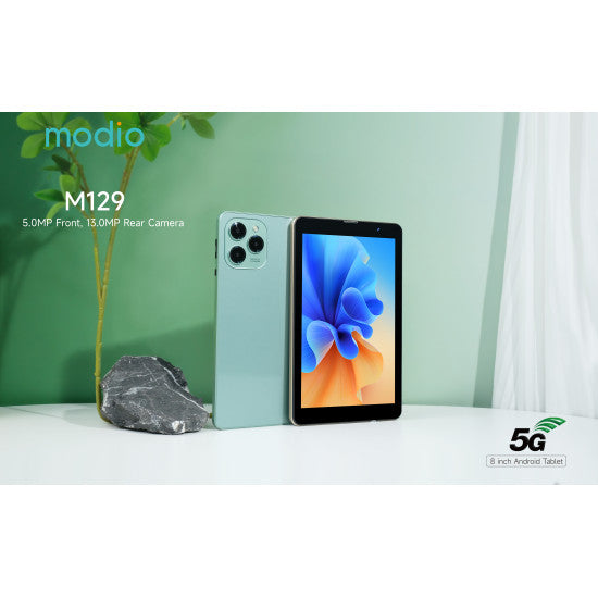 Modio M129 5G 8 Inch Android Tablet, 8GB RAM, 512GB Storage, Black