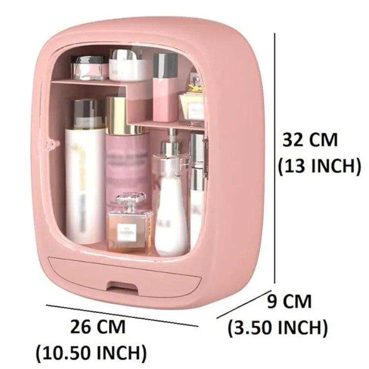 Plastic Wall-Mounted Waterproof Makeup Storage Case Cosmetic Organizer Box for Bedroom Bathroom/ LD-888 / KR-1402