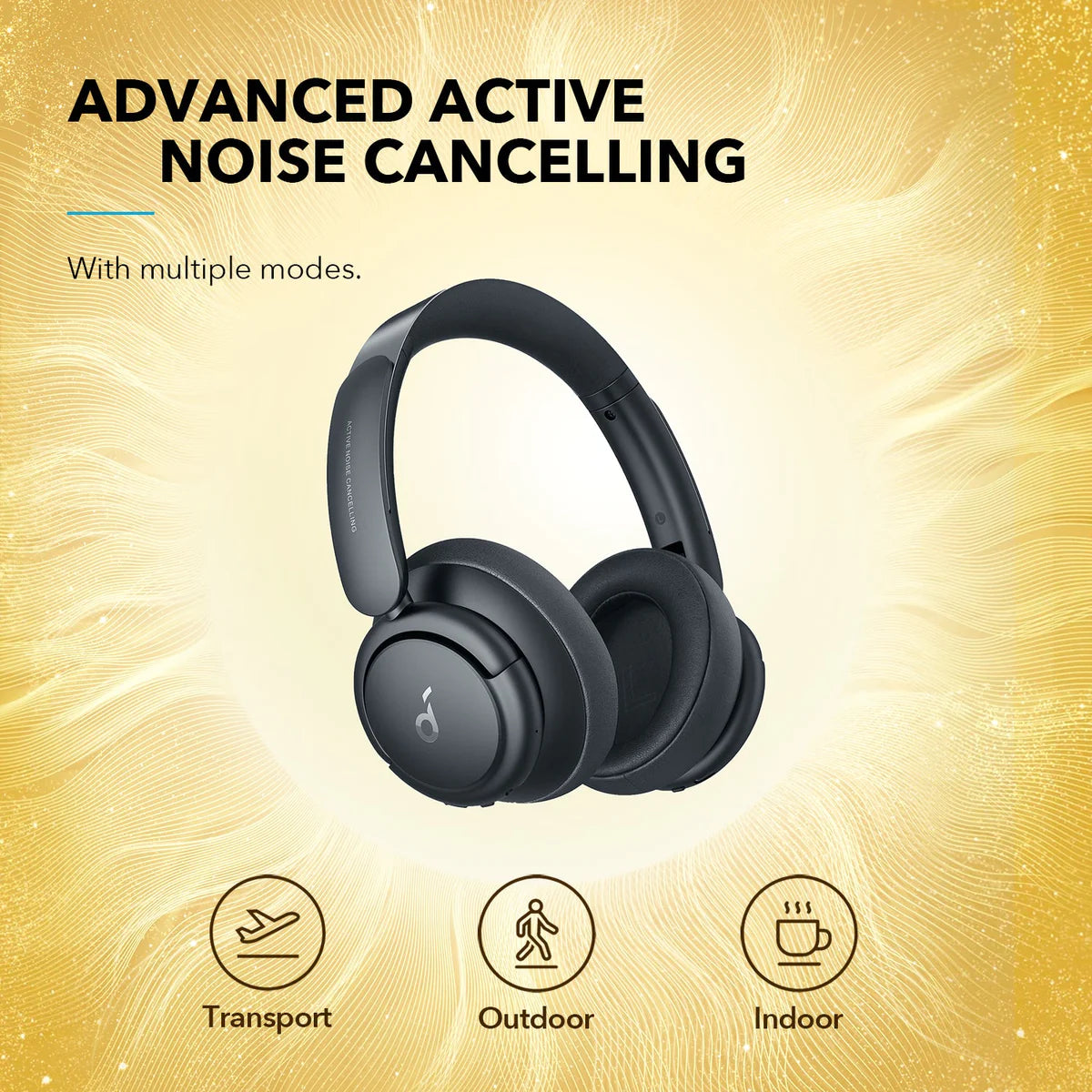 Soundcore Anker Life Q35 Multi Mode Active Noise Cancelling Bluetooth Headphones with LDAC for Hi Res Wireless Audio, 40H Playtime, Comfortable Fit, Clear Calls, for Home, Work, Travel