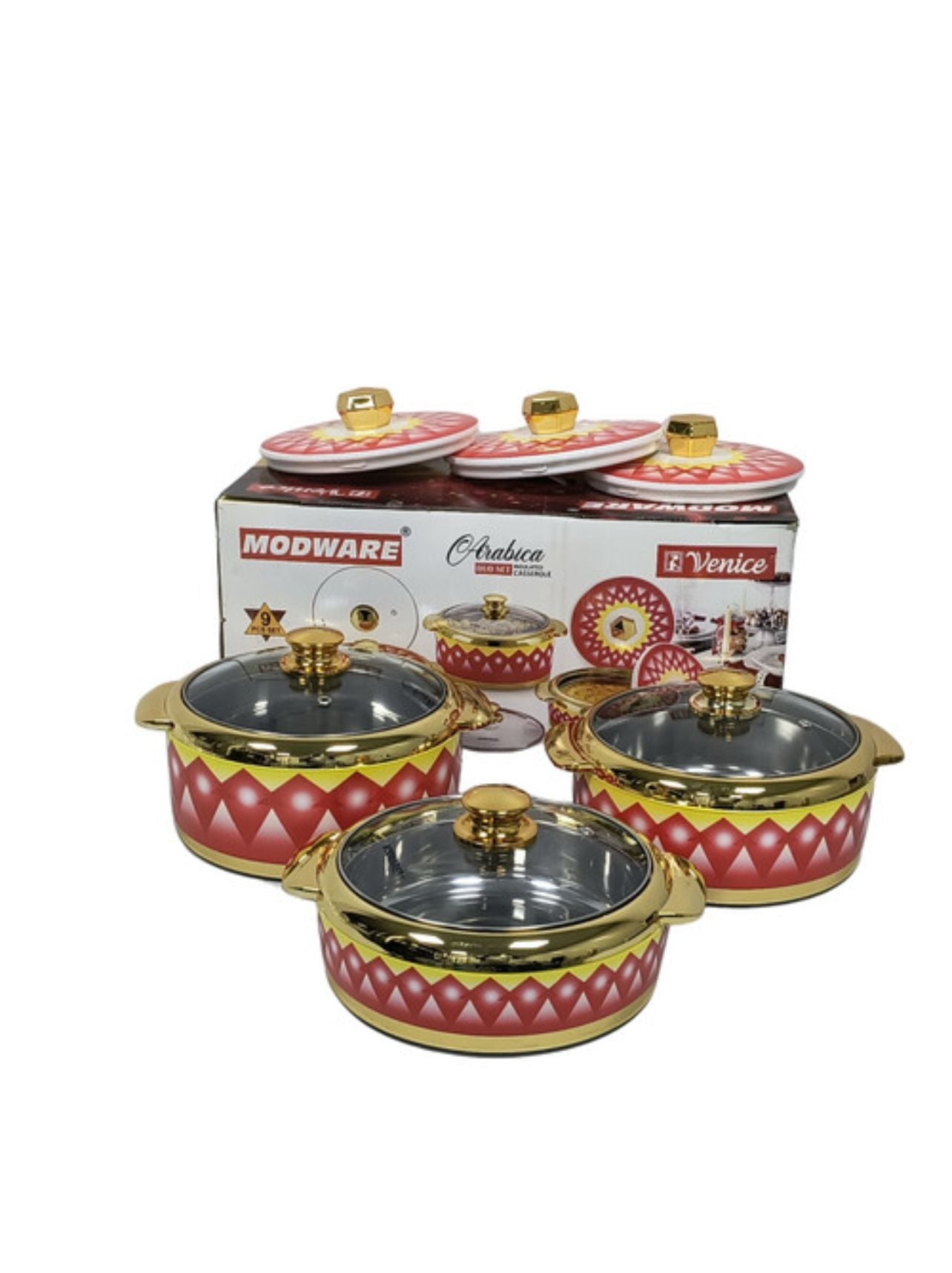 Modware Arabica Hotpot Thermal Insulated Casserole Set | 3-Piece Food Warmer