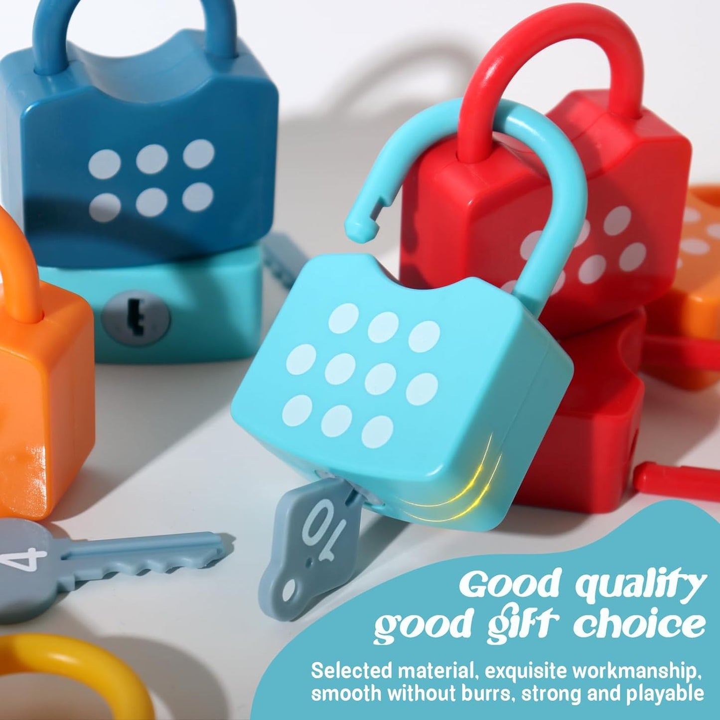 Kids Learning Locks with Keys Numbers Matching Counting