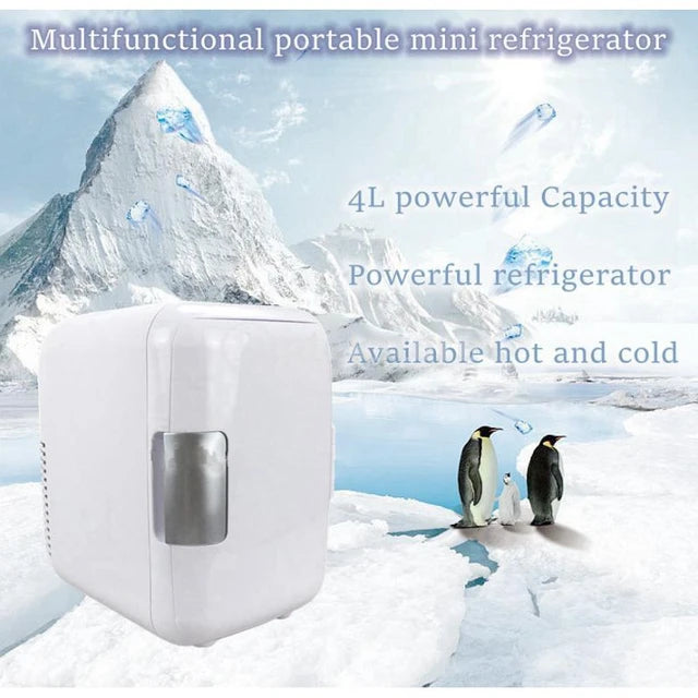 Mini Car Fridge - 4L Cooler and Warmer for Milk, Cosmetics, Snacks, Travel, Portable Refrigerator