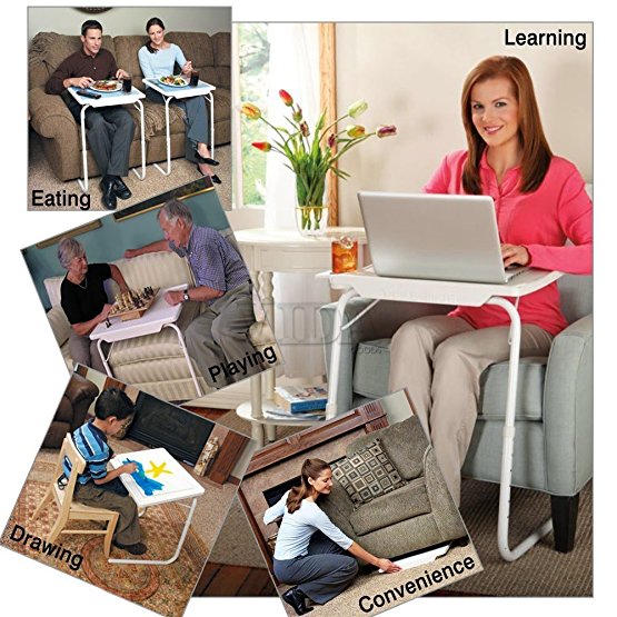 Adjustable Folding Table for TV, Dinner, Laptop, Travel Desk - Table Mate