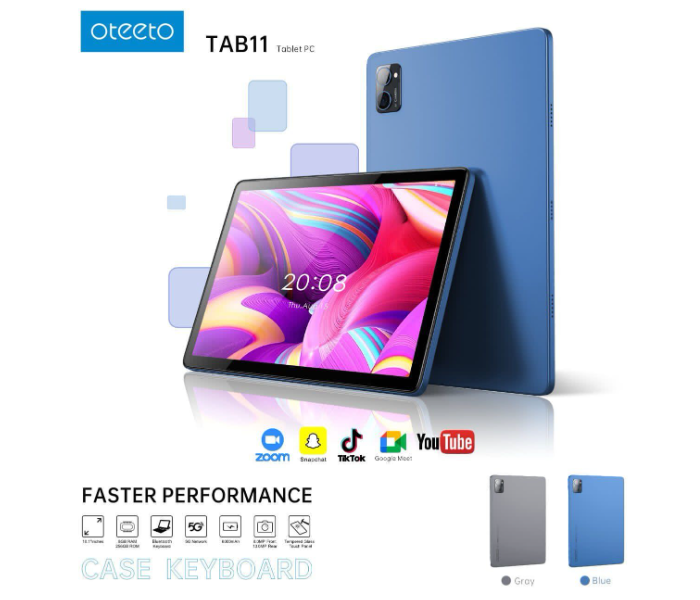 Oteeto Tab 11 5G Android Tablet PC 10 Inch 8GB Ram 256GB Dual Sim 5000mAh Battery With Wireless Keyboard