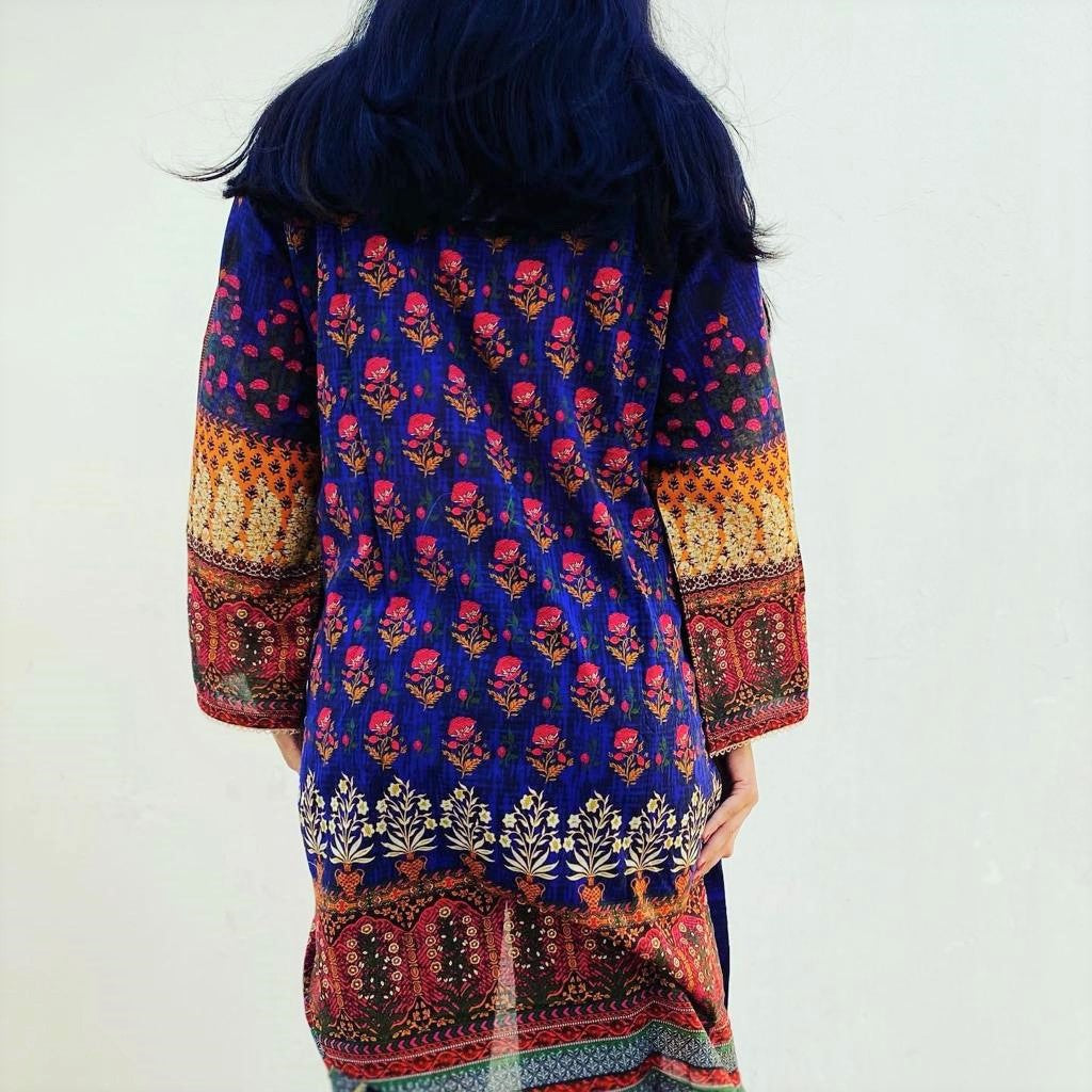 Saadia's Style : Printed Cotton Lawn Shirt (Multicolor)